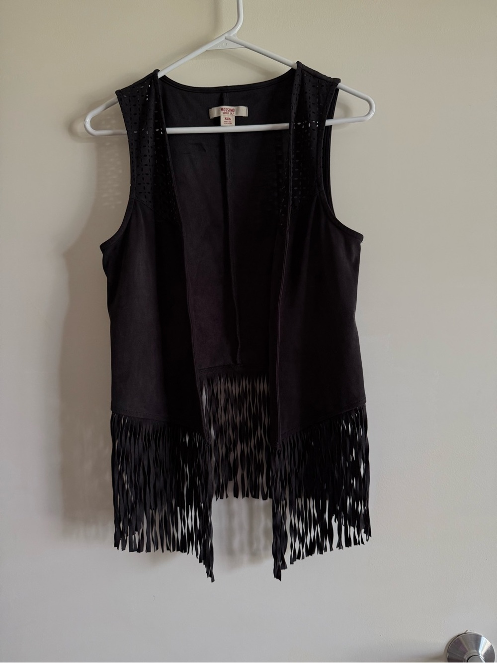 Mossimo Faux Suede Fringe Vest EUC